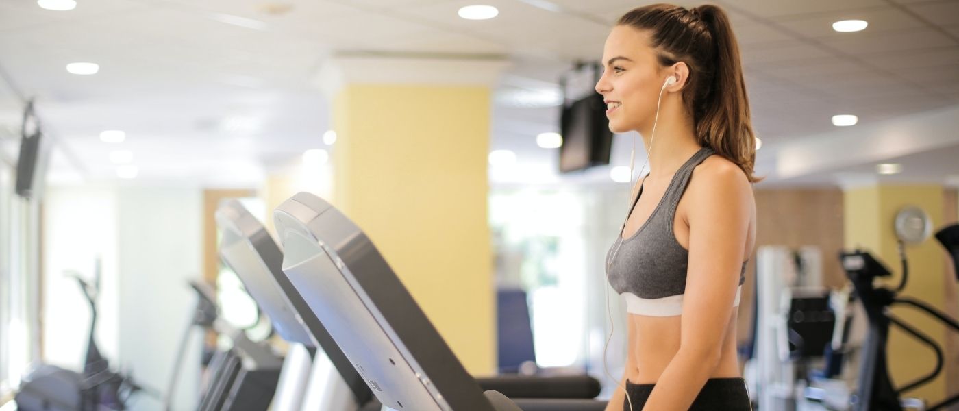 running on a treadmill